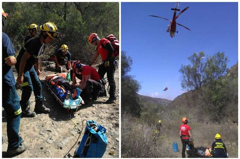Rescate de la joven lesionada (Foto TA)